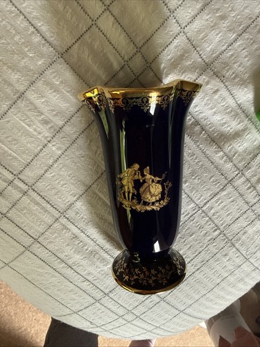 Limoges vase deep royal blue - vase,